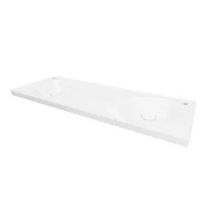 GoodHome Kentia Double Matt White Rectangular Vanity Basin (W)120.6cm