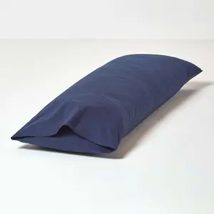 Homescapes Navy Blue Egyptian Cotton Housewife Body Pillowcase 200 TC