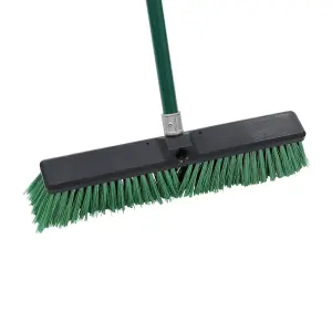 JVL Heavy Duty Outdoor Garden Yard Sweeping Brush, Green