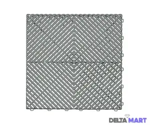 Durable PVC Interlocking Vented Garage Mat Grey Dimensions 40cm x 40cm x 2cm