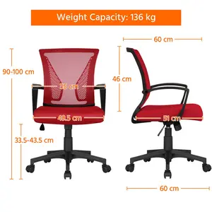 Mid-back Mesh Office Chair Red