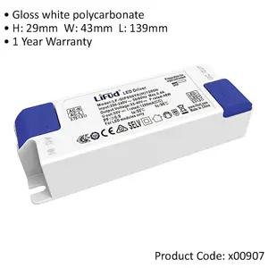 48W Flicker Free LED Driver - 1200mA Constant Current Fixed Output Power Supply