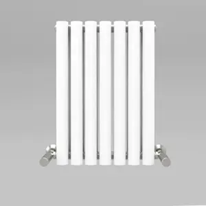 White Oval Tube 600x413mm Horizontal Double Panel Heated Towel Radiator