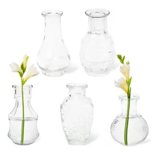 HEFTMAN Small Glass Vintage Vase - Set Of 5