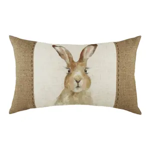 Evans Lichfield Hessian Hare Rectangular Polyester Filled Cushion