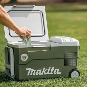 Makita DCW180Z 18v LXT 20L Cooler & Warmer Cool Box Wheeled Bare + Plug + Chair