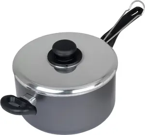 22cm Non-Stick Chip Pan with Lid & Basket - Aluminum, Easy Clean, Ergonomic Heat Resistant Handle, Dishwasher Safe - FS080