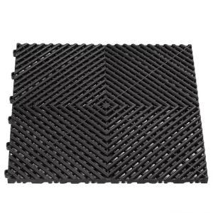 1m2 Vented Black Garage Floor Tiles