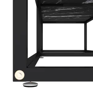 Berkfield TV Cabinet Black Marble 160x40x40.5 cm Tempered Glass