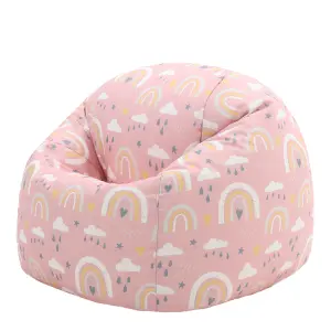 Veeva Kids Rainbow Bean Bag Chair Pink Childrens Bean Bags