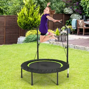 Costway 40" Mini Trampoline Foldable Fitness Trampoline with Height Adjustable Handle