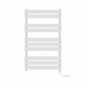 Rinse Bathrooms Electric Flat Panel Heated Towel Rail White Bathroom Ladder Radiator Warmer 1000x600mm 600W