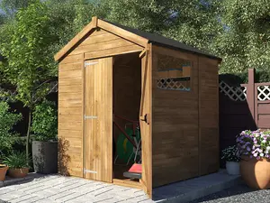 Dunster House Wooden Shed 1.8m x 1.8m Pressure Treated Outdoor Garden Storage Window Overlord Apex