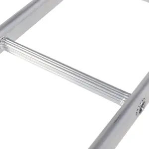 19 Rung Roof Ladder & Ridge Safety Hook Single Section 4.9m Tile Grip Steps