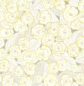 Fine Decor FD25834 Emery Wallpaper, Yellow/Grey