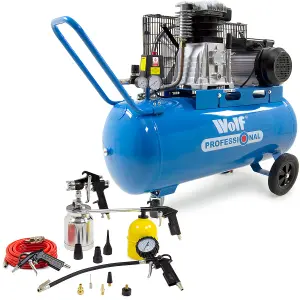 Air Compressor Wolf Pro Dakota Portable 100L, 14 CFM, 3HP & 13pc Air Tool Kit