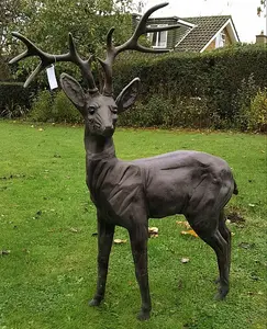 Standing Stag Buck Ornament cast from Aluminium Extra Large