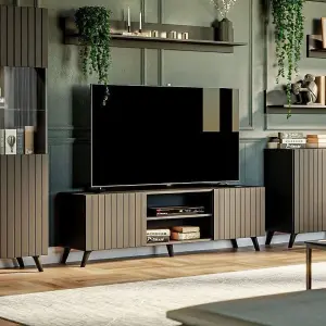 Atlantis Matte Black Large TV Cabinet