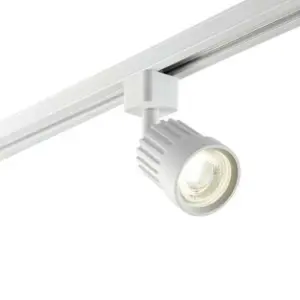 Adjustable Ceiling Track Spotlight Matt White Round 10W Cool White LED Downlight