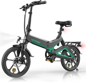 HITWAY E-BIKE For Adults Folding Bicycle 16" City Electric Bike Black