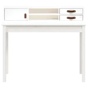 Berkfield Desk White 110x50x93 cm Solid Wood Pine