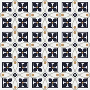 QuoteMyWall Square Floral Pattern Tile Wrap For Furniture & Kitchen Worktops