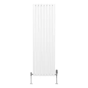 Oval Column Radiator & Valves - 1600mm x 480mm - White