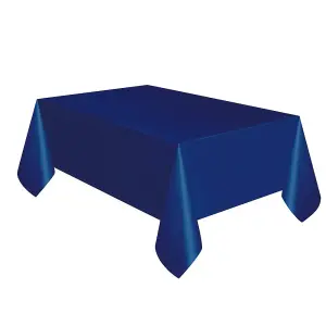 Unique Party Rectangular Plastic Solid Party Table Cover Navy Blue (One Size)