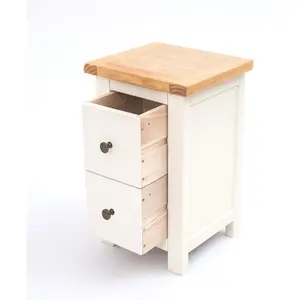 Aubusson 2 Drawer Bedside Table Off White