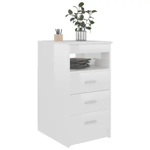 Berkfield Drawer Cabinet High Gloss White 40x50x76 cm Engineered Wood