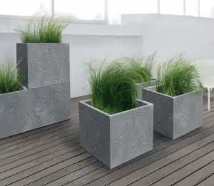 Plant Flower Pot Concrete Square Planter Inner Pot Garden Patio Home Marengo Square - Small