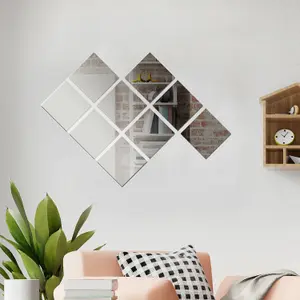 Square Mirror 9 Piece Wall Sticker home decor wall stickers self-adhesive decals Mirror Stickers