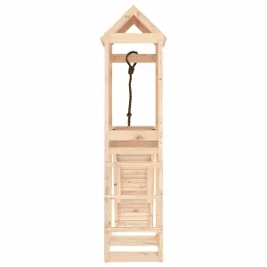 Berkfield Playhouse with Climbing Wall Solid Wood Pine