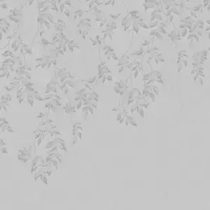 Laura Ashley Lockwood Grey Leaves Smooth Wallpaper