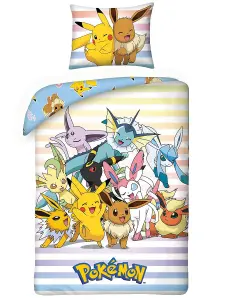 Pokémon Characters Single 100% Cotton Duvet Cover Set - European Size