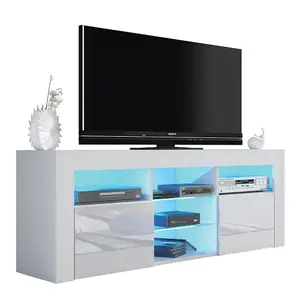 TV Unit 145cm Sideboard Cabinet Cupboard TV Stand Living Room High Gloss Doors