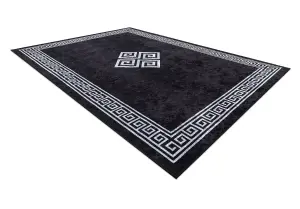 MIRO 52071.804 washing carpet Frame, greek anti-slip - black / white 160x220 cm