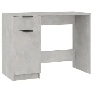 Berkfield Desk Concrete Grey 100x50x75 cm Engineered Wood