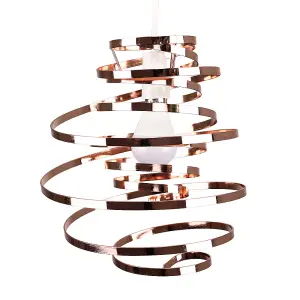 ValueLights Bensson Contemporary Copper Metal Double Ribbon Spiral Swirl Ceiling Light Pendant