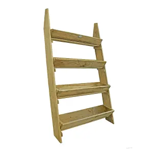 Zest 4 Tier Ladder Stepped Herb Stand Wooden Planter Garden Layered Planter