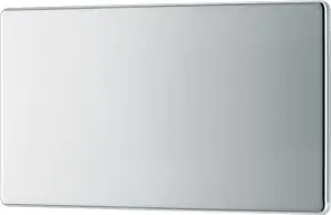 BG Electrical FPC95 Nexus Screwless Flat-Plate Double Blank Plate Polished Chrome