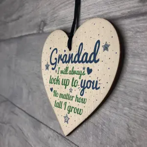 Red Ocean Gifts For Dad Grandad Grandpa Wooden Hanging Heart Sign Plaque Birthday Men Father Gifts For Him