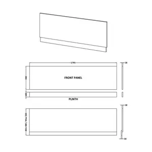 180cm Side Panel White