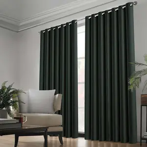 Kalynn 100% Blackout Eyelet Semi Sheer Synthetic Window Curtain Pair (Set of 2) Black / 117 W x 137 D cm