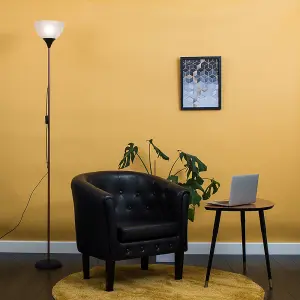 ValueLights Dalby Copper And Black Single Uplighter Modern Floor Lamp With White Shade