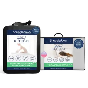 Snuggledown Sumptuous Hungarian Goose Down 4.5 Tog Duvet & 2 Soft Support Pillows