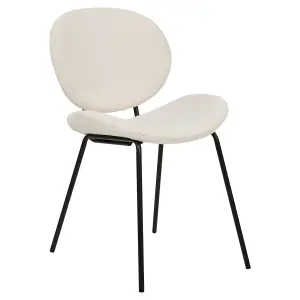 Set of 2 Dining Chairs LUANA Boucle White