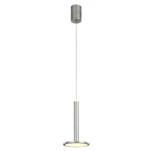 Luminosa Modern LED Hanging Pendant Satin Nickel, Warm White 3000K 415lm