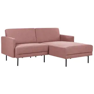 Left-Hand Corner Sofa BREDA Golden Brown Fabric 2 Seater Left Hand