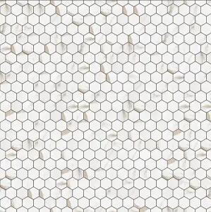 Mosaic sheet in ceramic on net 323mm x 277mm - Gold Honey